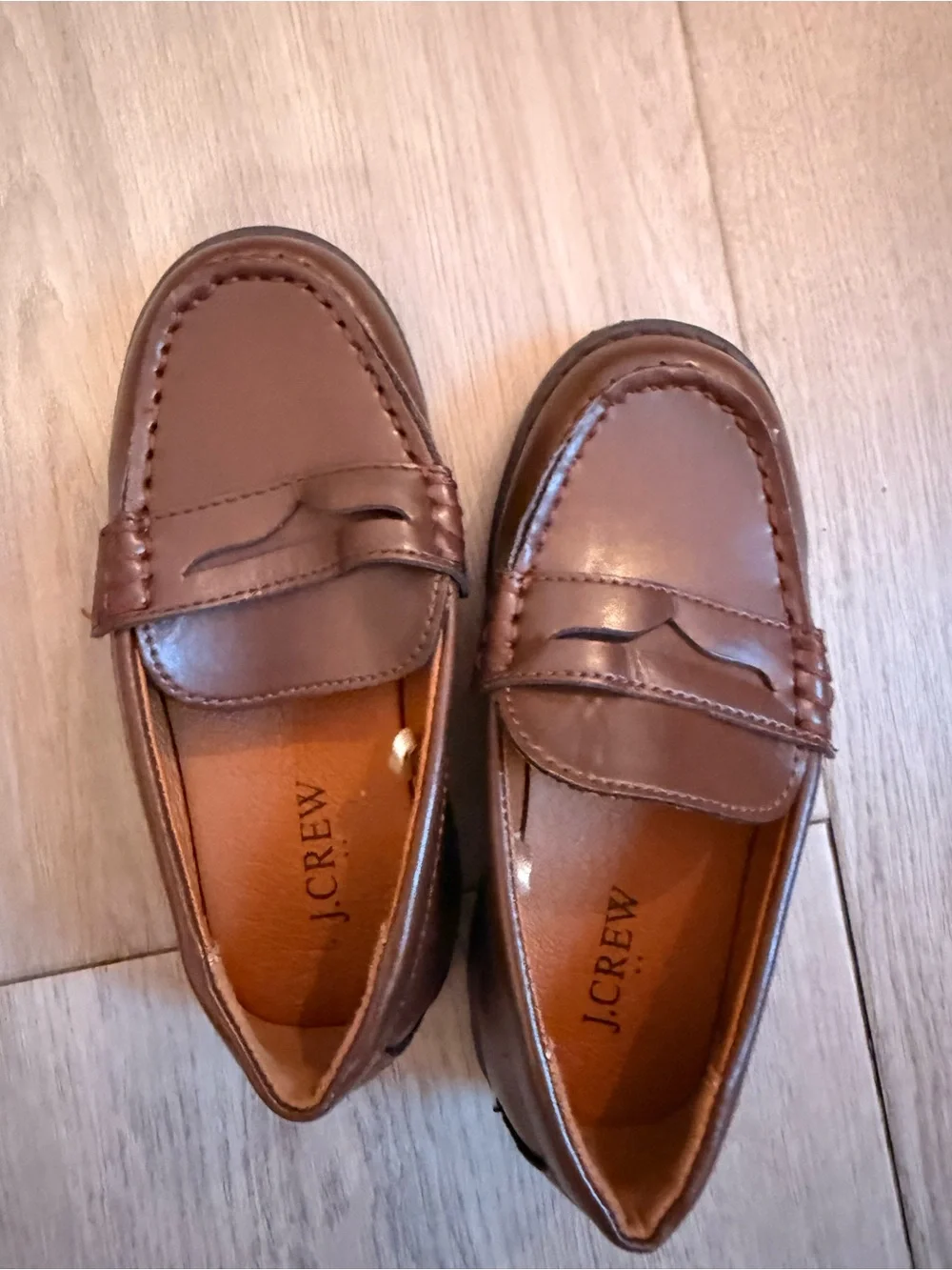 J Crew Boy Dress Shoes Brown Penny Loafers SlipOn NWOT Size 10 toddler